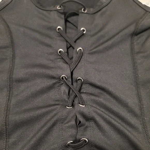 Material Girl Black Active Crop Top - Picture 3 of 4